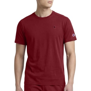 Champion Men’s Classic Short Sleeve T-Shirt, Standard Fit, Midweight 100% Cotton, Available in Regular and Big & Tall(Pomegranate)