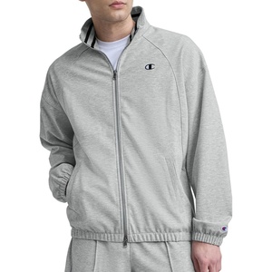 Champion Men’s Gameday Full-zip Mock Neck Track Jacket, Standard Fit, Polyester Blend(Oxford Gray Heather)