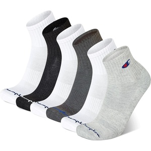 Champion Men’s High Quarter Socks – 6-pack Moisture-wicking Athletic Socks With Cushioning & Arch Support (Size 6-12)(Multi (White  Grey  Black))