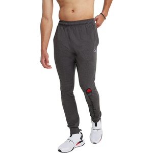 Champion Men’s Joggers, Everyday Cotton, Lightweight Lounge Knit Pants for Men, 31″(Granite Heather – Classic Script Logo)