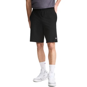 Champion Men’s Lounge Shorts, Standard Fit, 9 Inch Inseam, Lightweight 100% Cotton, Available in Regular and Big & Tall(Black)