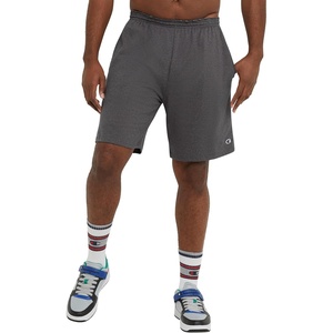 Champion Men’s Lounge Shorts, Standard Fit, 9 Inch Inseam, Lightweight 100% Cotton, Available in Regular and Big & Tall(Granite Gray Heather)