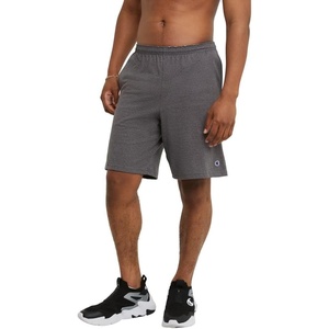 Champion Men’s Lounge Shorts, Standard Fit, 9 Inch Inseam, Lightweight 100% Cotton, Available in Regular and Big & Tall(Granite Heather – C Patch Logo)