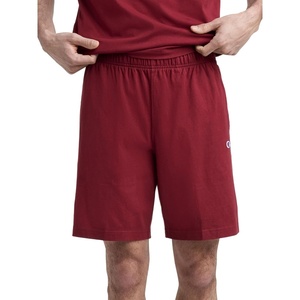 Champion Men’s Lounge Shorts, Standard Fit, 9 Inch Inseam, Lightweight 100% Cotton, Available in Regular and Big & Tall(Pomegranate)