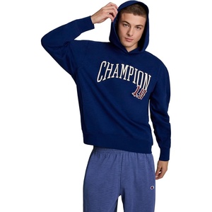 Champion Men’s Modern Retro 100% Washed Cotton Pullover Hoodie, Standard Fit(Blue Depths)