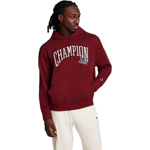 Champion Men’s Modern Retro 100% Washed Cotton Pullover Hoodie, Standard Fit(Pomegranate)