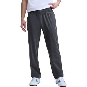 Champion Men’s Open-Bottom Lounge Pants, Standard Fit, Lightweight, 100% Cotton, Available in Regular and Big & Tall(Granite Heather)