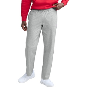 Champion Men’s Open-Bottom Lounge Pants, Standard Fit, Lightweight, 100% Cotton, Available in Regular and Big & Tall(Oxford Gray Heather)