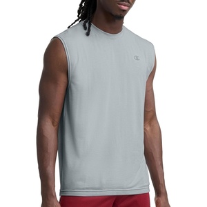 Champion Men’s Performance Sport Crewneck Muscle Tee, Standard Fit, Lightweight, Breathable(Quarry)