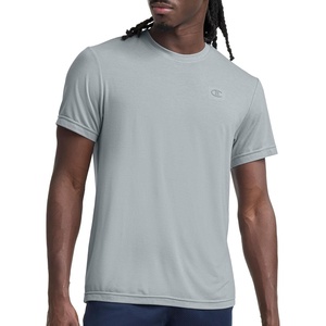 Champion Men’s Performance Sport Crewneck Short Sleeve T-Shirt, Standard Fit, Lightweight, Breathable(Quarry – C Logo)
