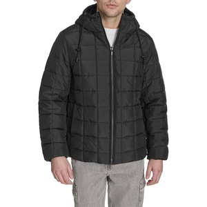 Champion Men’s Reversible Box Quilted Hooded Jacket(Black/Black)