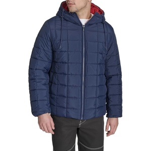 Champion Men’s Reversible Box Quilted Hooded Jacket(Navy/Red)