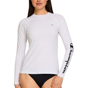 Champion Rash Guard for Women, Womens Rash Guard Long Sleeve Shirts, Rashguard Swim Shirt Women UPF 50+ SPF & UV Protection(White)