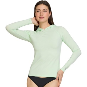 Champion Rash Guard for Women with Hood, Long Sleeve Hoodie Swim Shirts for Women, Quick Dry UPF 50+ SPF Sun & UV Protection(Lime)