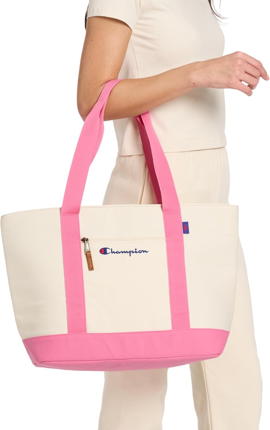 image:imageChampion Classic Canvas Insulated Market Tote with Bottle Opener Zip Pocket CottonPink Cosmos One SizeCottonPink Cosmos
