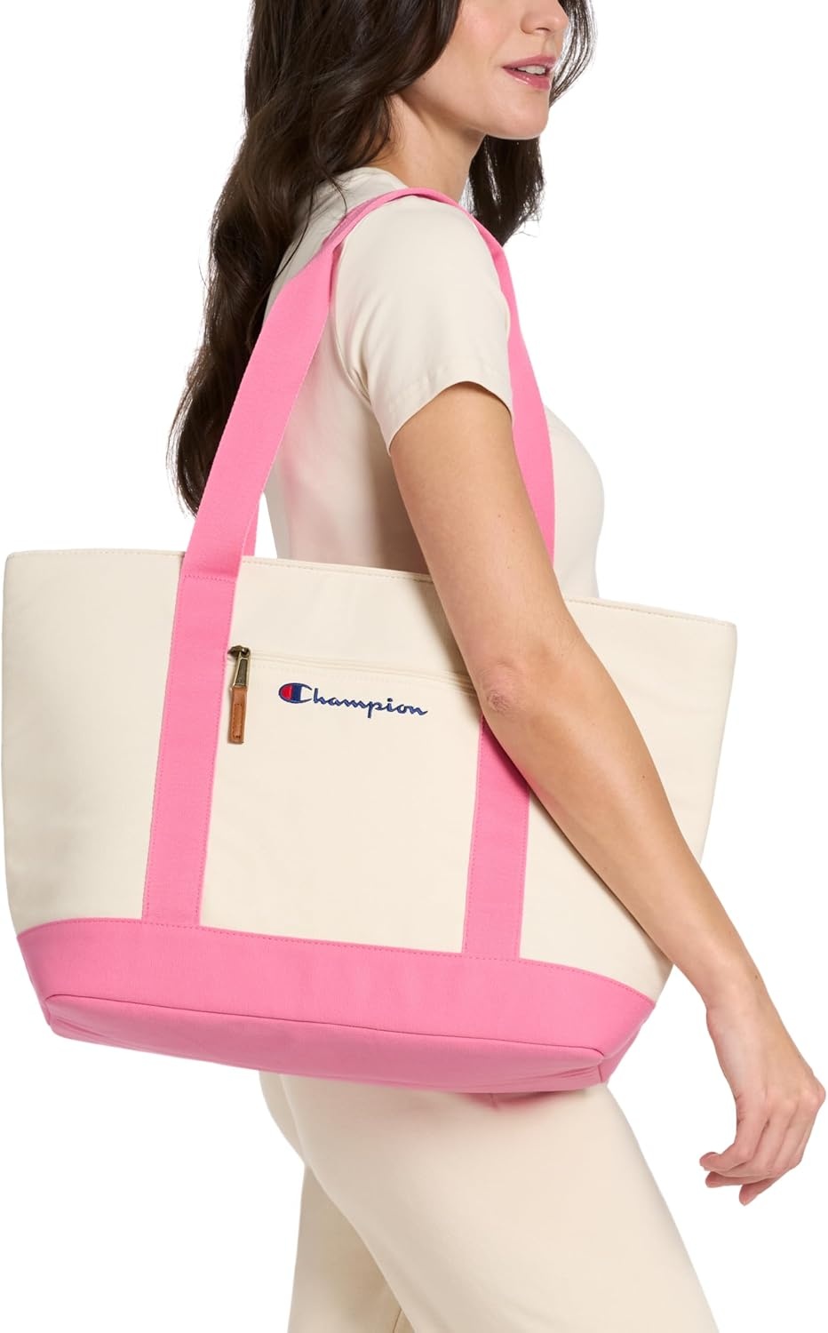 image:imageChampion Classic Canvas Insulated Market Tote with Bottle Opener Zip Pocket CottonPink Cosmos One SizeCottonPink Cosmos