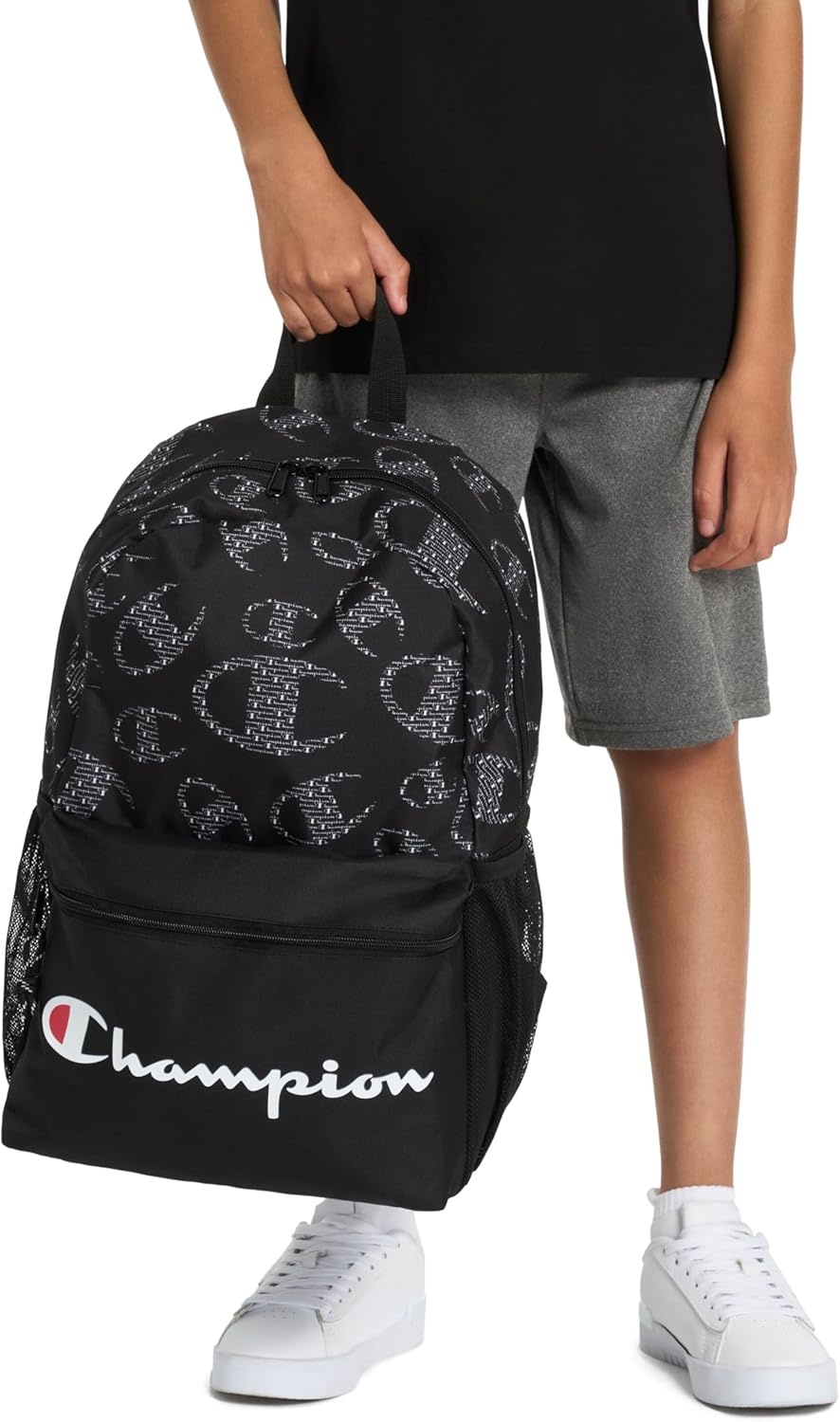 image:imageChampion Kids Merit Backpack with Padded Straps Water Bottle Pocket and Laptop Compartment for Daily Use Coral One SizeBlackWhite