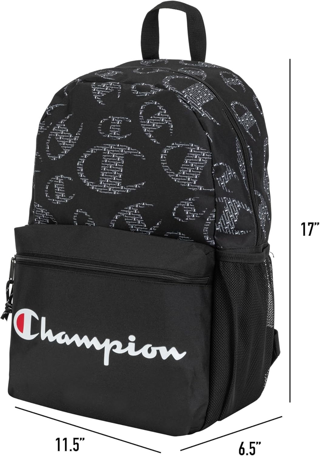 image:imageChampion Kids Merit Backpack with Padded Straps Water Bottle Pocket and Laptop Compartment for Daily Use Coral One SizeBlackWhite