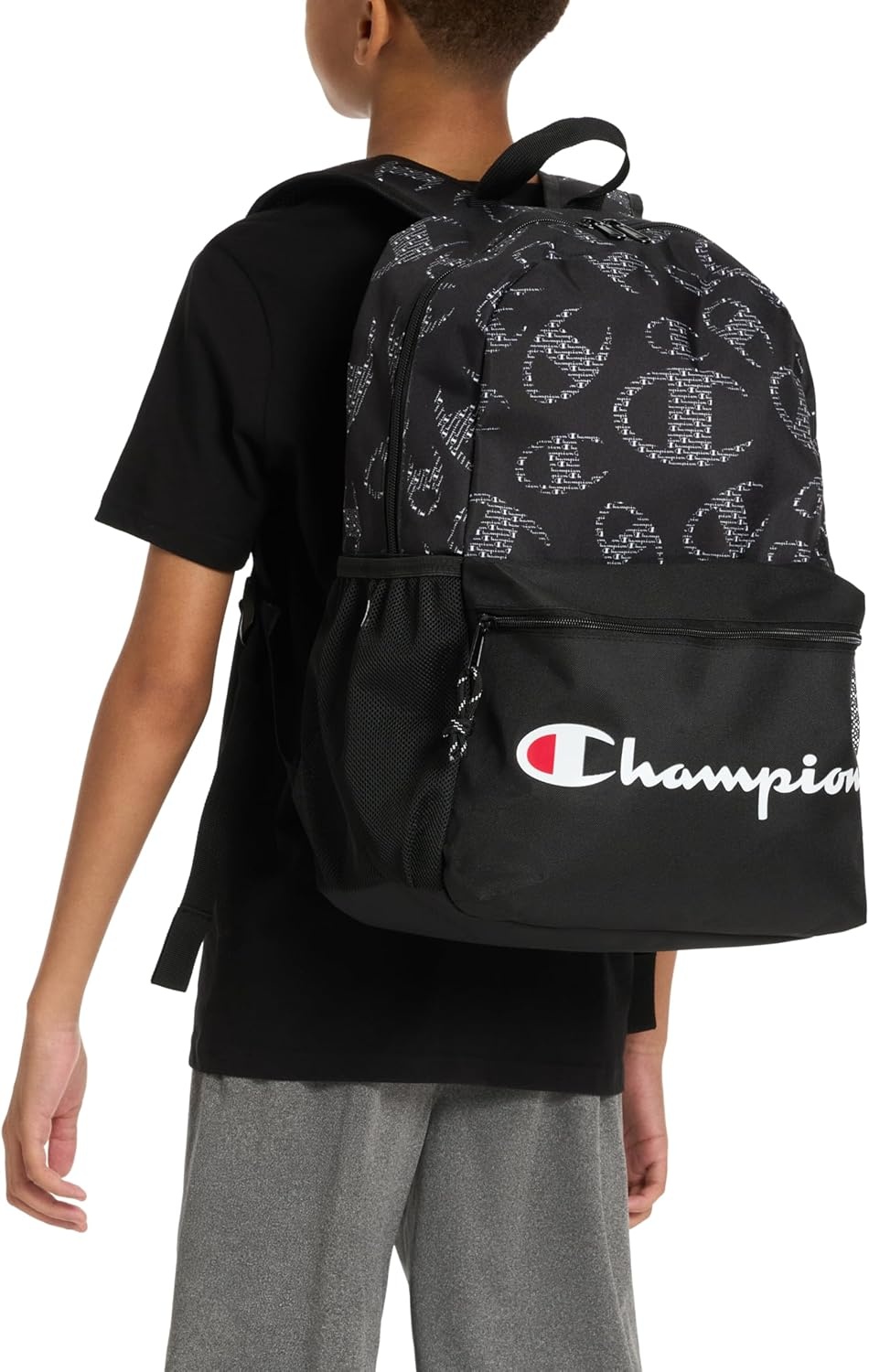 image:imageChampion Kids Merit Backpack with Padded Straps Water Bottle Pocket and Laptop Compartment for Daily Use Coral One SizeBlackWhite