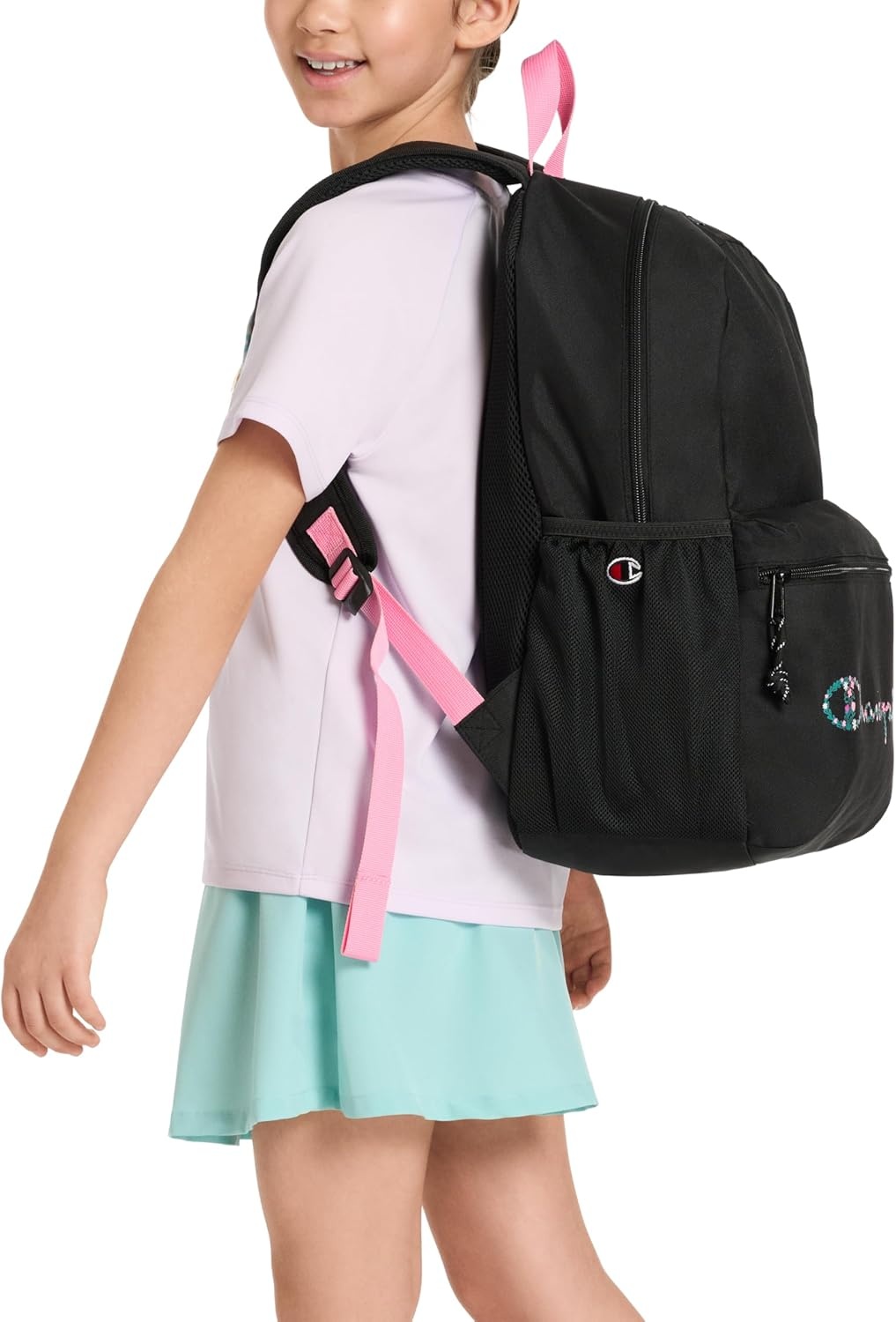 image:imageChampion Kids Merit Backpack with Padded Straps Water Bottle Pocket and Laptop Compartment for Daily Use Coral One SizePink