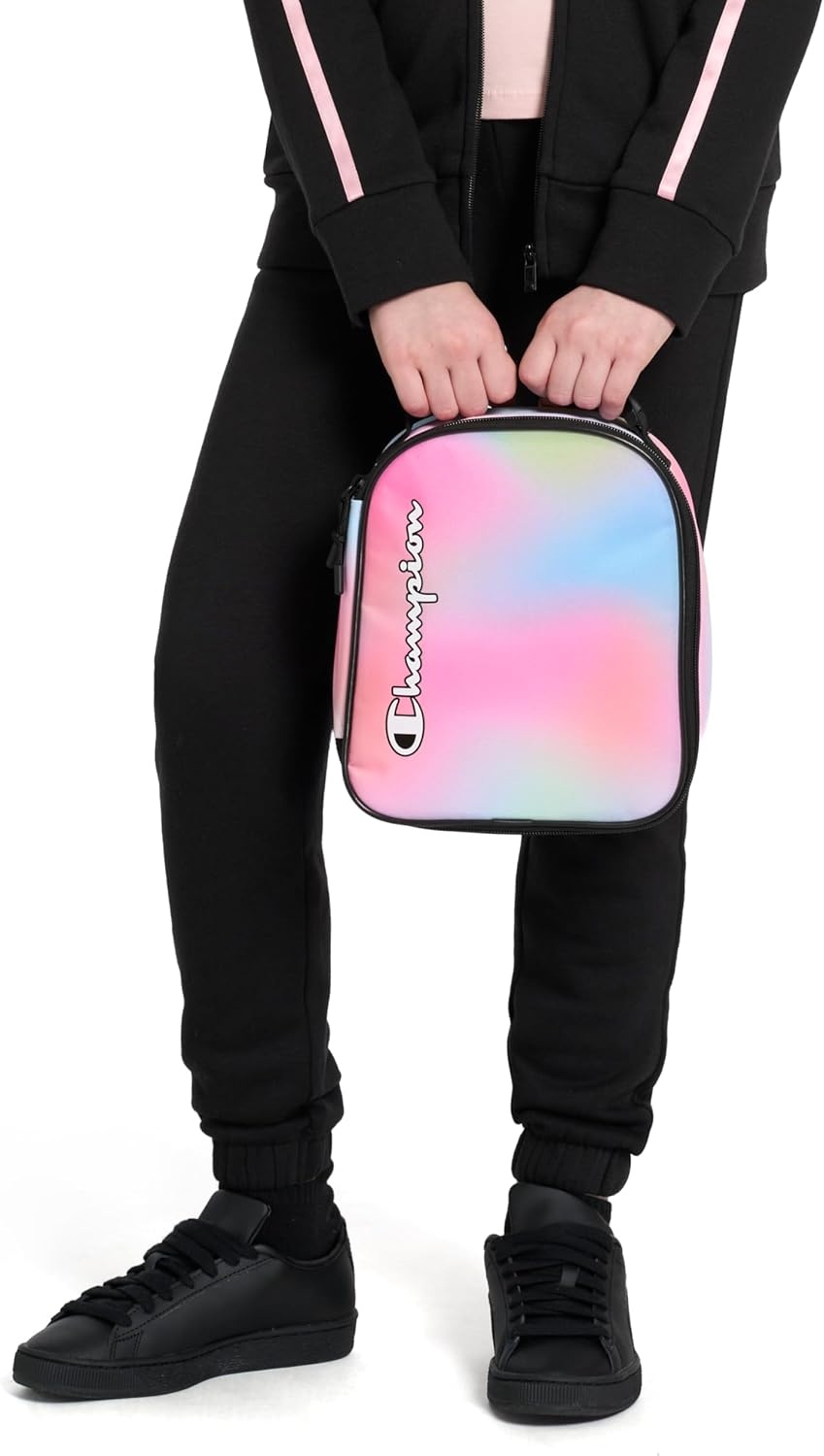 image:imageChampion Kids Merit Insulated Lunch Box with Carry Handle No Leak Cooler Bag for Daily Use Pink HeatherDark HeatherHot Pink One SizePink HeatherDark HeatherHot Pink