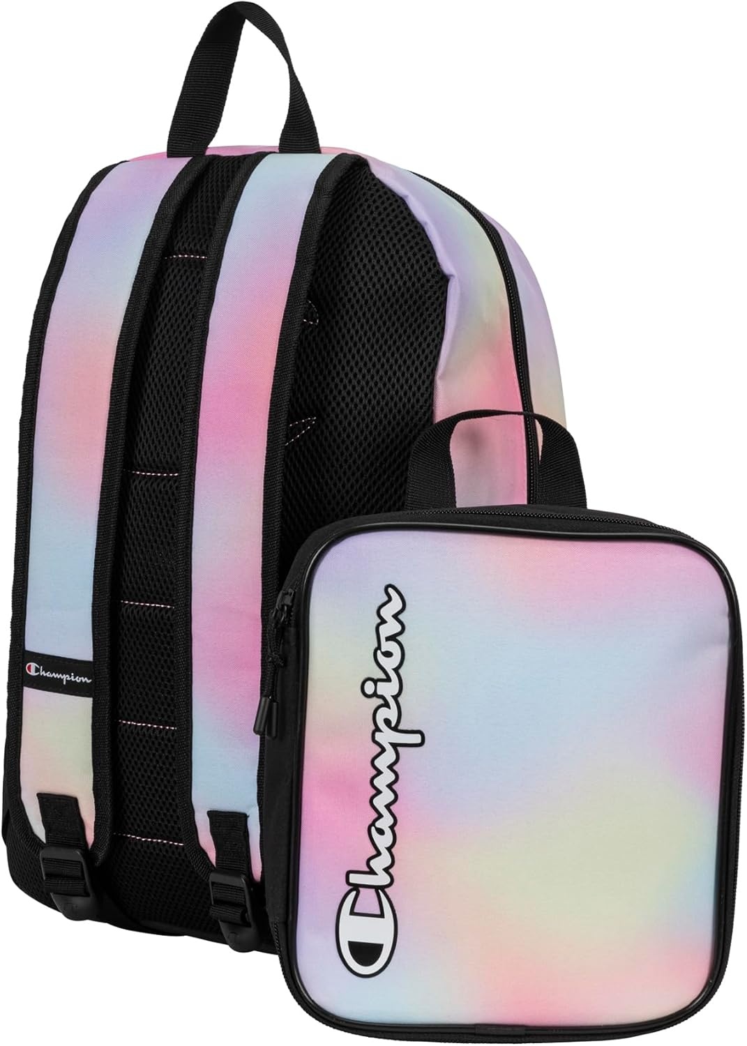 image:imageChampion Kids Mode 2Piece Backpack and Insulated Lunch Box Combo Set with Laptop Compartment Padded Straps Water Bottle Pocket for Daily Use Candlelight PinkIced AquaBlack One Size