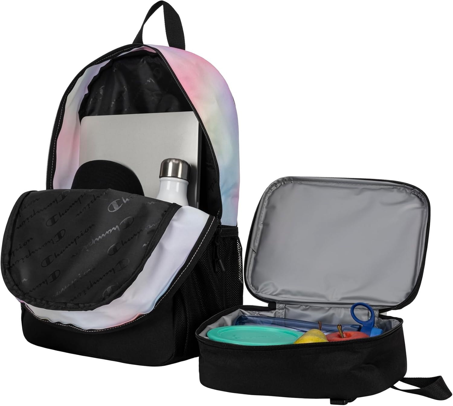 image:imageChampion Kids Mode 2Piece Backpack and Insulated Lunch Box Combo Set with Laptop Compartment Padded Straps Water Bottle Pocket for Daily Use Candlelight PinkIced AquaBlack One Size