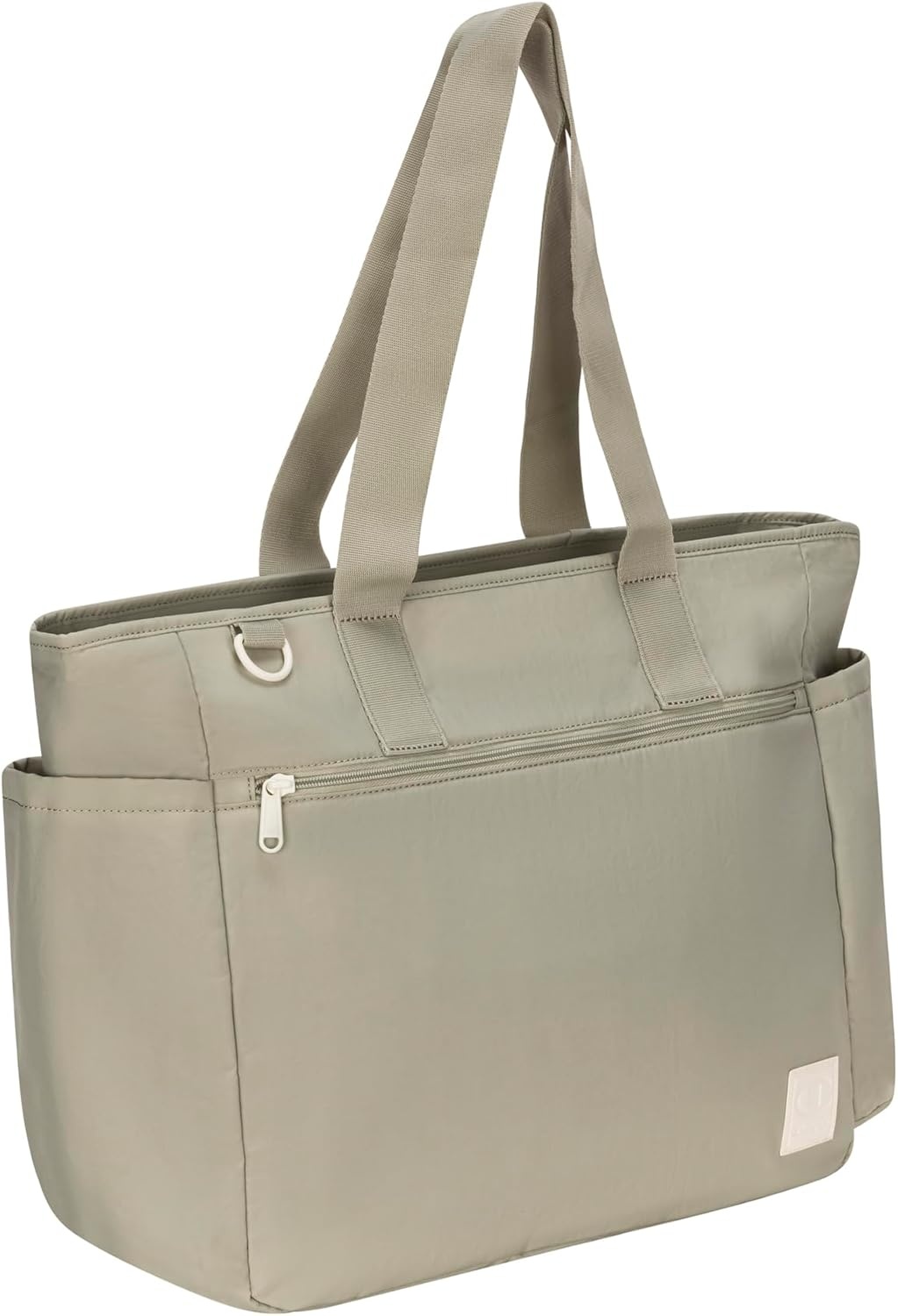 image:imageChampion Quartz Crinkle Nylon Tote with Laptop Sleeve Luggage Strap Zip ClosureAbbey Stone