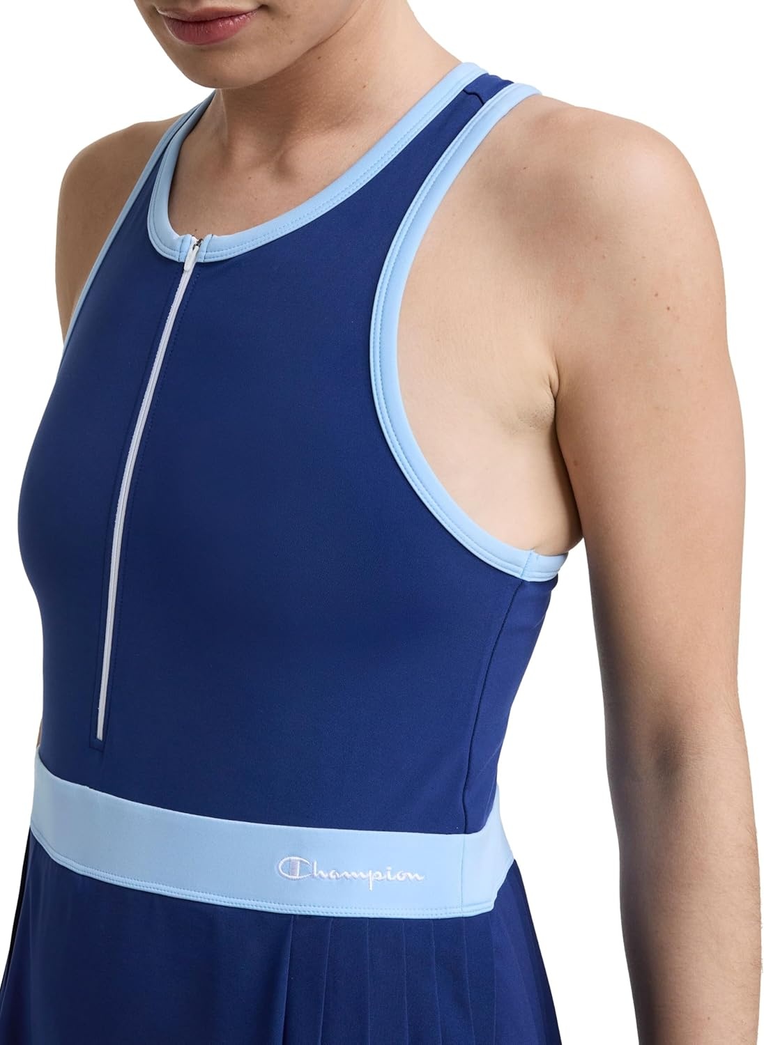 image:imageChampion Womens Match Point 14 Zip Sleeveless 325 Tennis Dress Fitted 3 Inner ShortBlue Depths