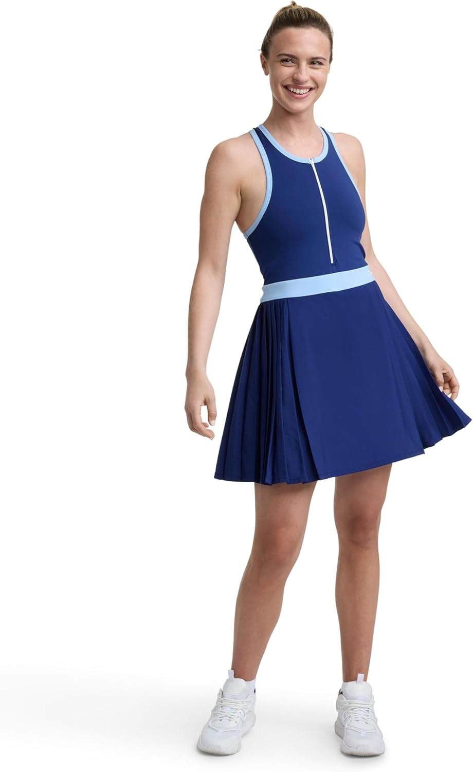 image:imageChampion Womens Match Point 14 Zip Sleeveless 325 Tennis Dress Fitted 3 Inner ShortBlue Depths