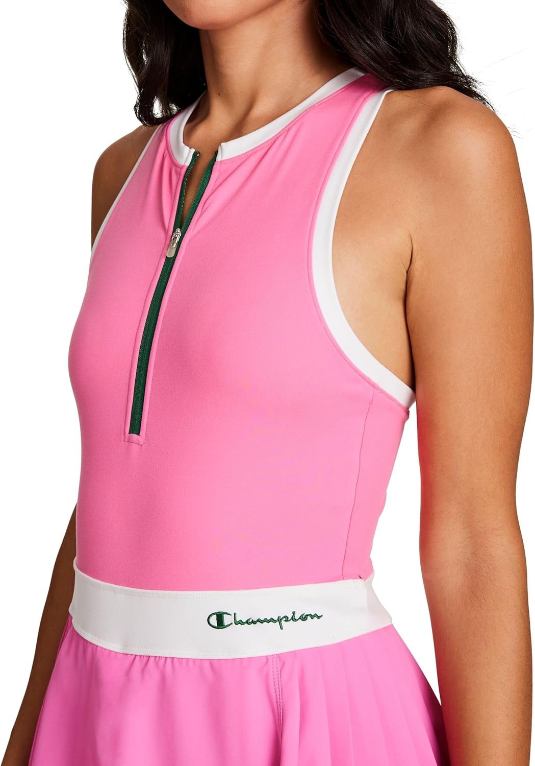 image:imageChampion Womens Match Point 14 Zip Sleeveless 325 Tennis Dress Fitted 3 Inner ShortPink Cosmos