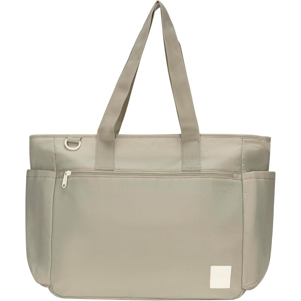 image:imageChampion Quartz Crinkle Nylon Tote with Laptop Sleeve Luggage Strap Zip ClosureAbbey Stone