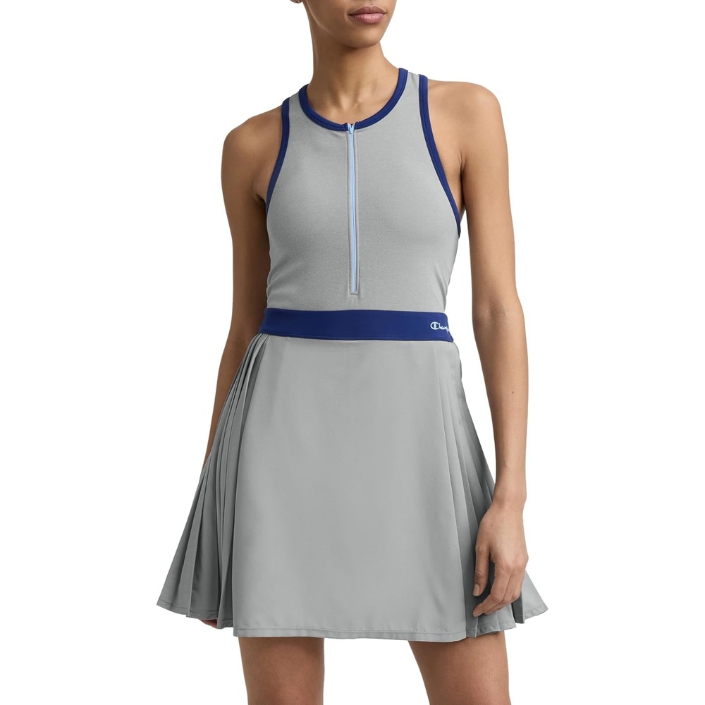 image:imageChampion Womens Match Point 14 Zip Sleeveless 325 Tennis Dress Fitted 3 Inner ShortOxford Gray Heather