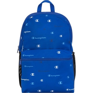 Champion Kids’ Merit Backpack with Padded Straps, Water Bottle Pocket and Laptop Compartment for Daily Use, Coral, One Size(Medium Blue)