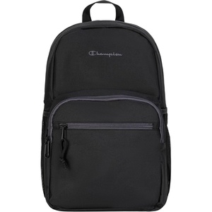 Champion Phase Laptop Backpack with Padded Adjustable Straps, Water Bottle Pockets for Work, Travel, Commute, Black/Pomegranate, One Size(Black)