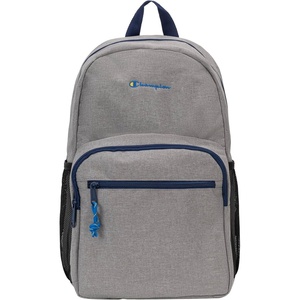 Champion Phase Laptop Backpack with Padded Adjustable Straps, Water Bottle Pockets for Work, Travel, Commute, Black/Pomegranate, One Size(Light Heather Grey/Blue Depths)