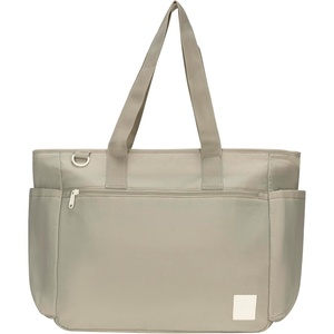 Champion Quartz Crinkle Nylon Tote with Laptop Sleeve, Luggage Strap, Zip Closure(Abbey Stone)