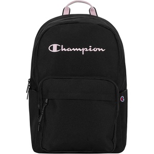 Champion Steady Laptop Backpack with Padded Adjustable Straps, Water Bottle Pockets for Work, Travel, Commute, Ballerina Slipper/Fuchsia, One Size(Black/Ballerina Slipper)