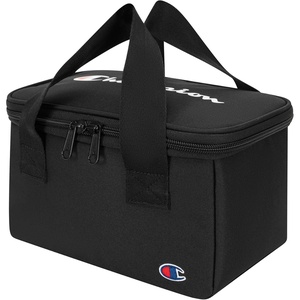 Champion System Soft Insulated Lunch Box with Carry Handles, Side Zip Pocket, Black, One Size(Black)