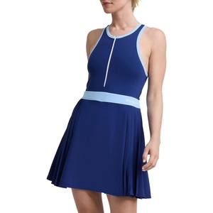 Champion Women’s Match Point 1/4 Zip Sleeveless 32.5″ Tennis Dress, Fitted, 3″ Inner Short(Blue Depths)
