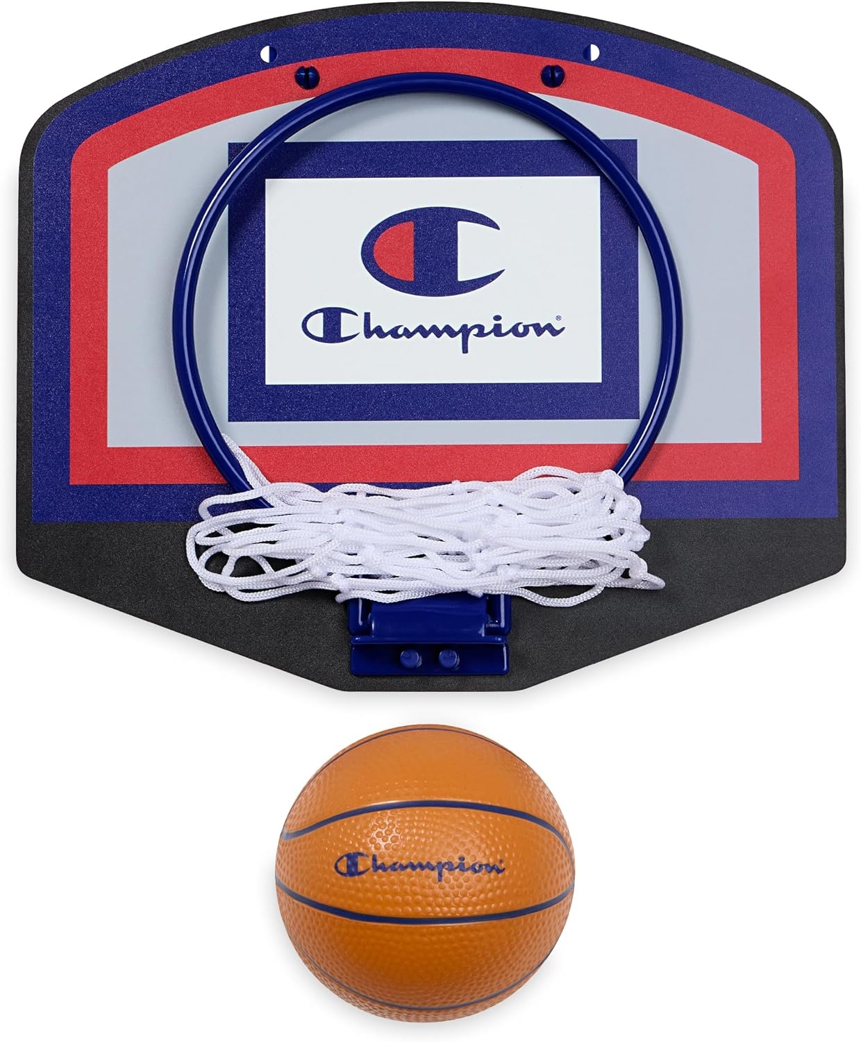 image:imageChampion 360 Mini Basketball Hoop SetOvertheDoor 105x 85Backboard with SpringLoaded Foldable Rim Nylon NetMini BallRedWhiteBlue
