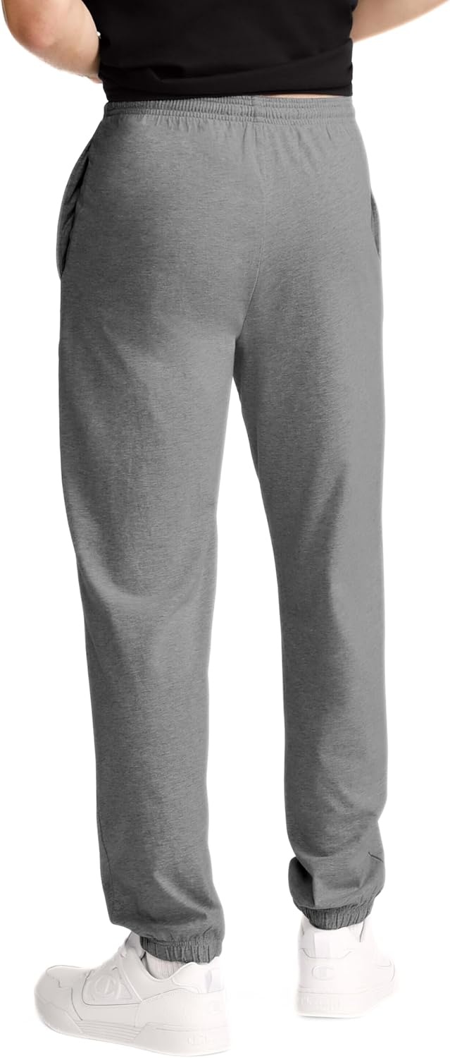 image:imageChampion Mens CinchedBottom Lounge Pants Standard Fit Lightweight 100 Cotton Available in Regular and Big amp TallGranite Heather