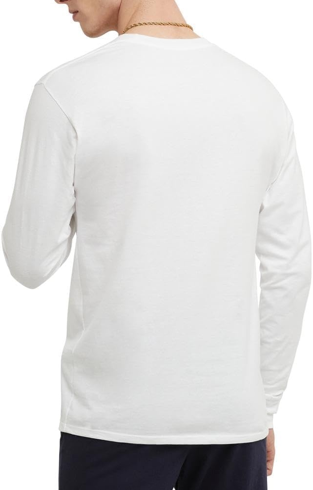 image:imageChampion Mens Classic Long Sleeve TShirt Standard Fit C Logo Available in Regular and Big amp TallWhite