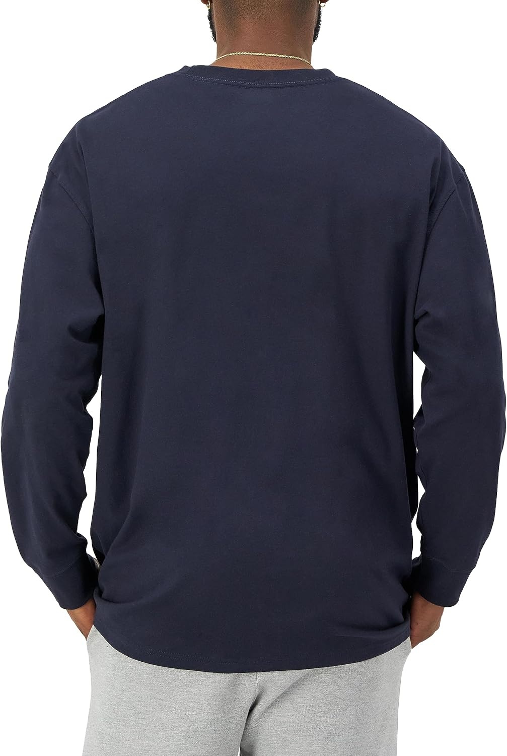 image:imageChampion Mens Classic Long Sleeve TShirt Standard Fit Script amp C Logo Available in Regular and Big amp TallNavy