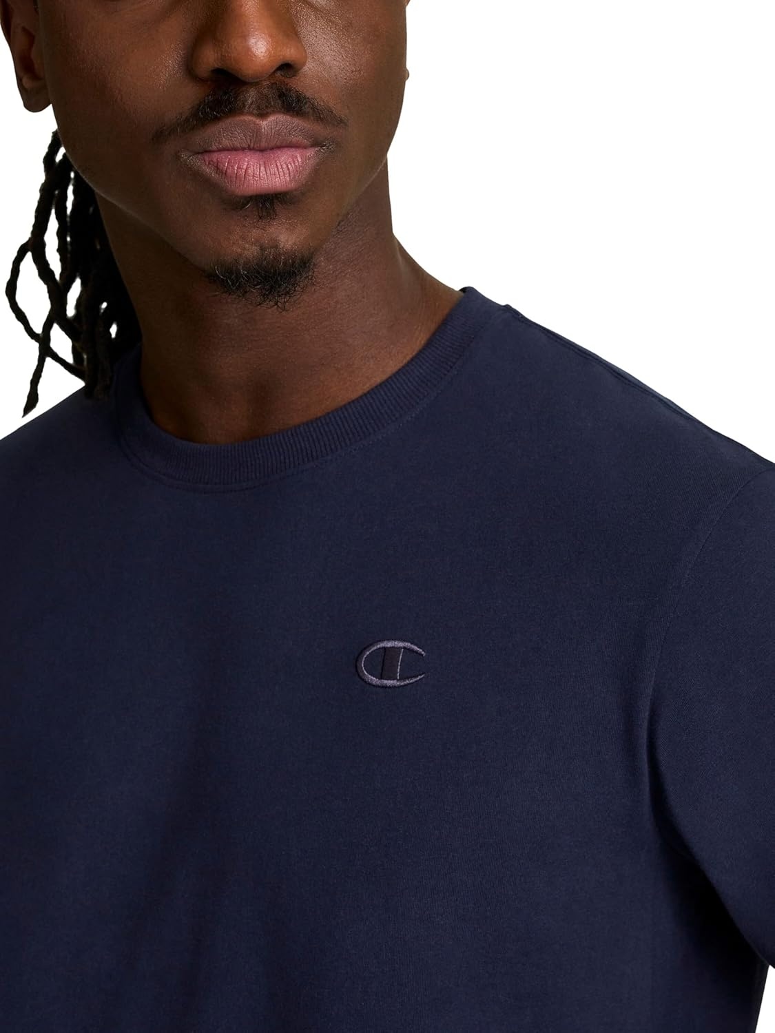 image:imageChampion Mens Classic Long Sleeve TShirt Standard Fit Script amp C Logo Available in Regular and Big amp TallNavy