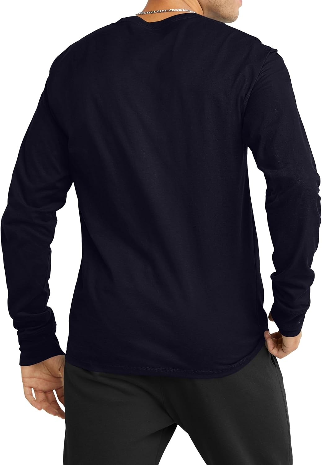image:imageChampion Mens Classic Long Sleeve TShirt Standard Fit Script amp C Logo Available in Regular and Big amp TallNavy