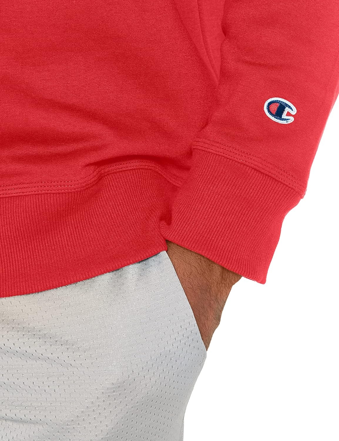 image:imageChampion Mens Crewneck Fleece Sweatshirt Standard Fit Midweight C Logo Available in Regular and Big amp Tall Team Red Scarlet C Logo Large Tall