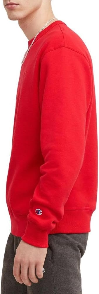 image:imageChampion Mens Crewneck Fleece Sweatshirt Standard Fit Midweight C Logo Available in Regular and Big amp Tall Team Red Scarlet C Logo Large Tall