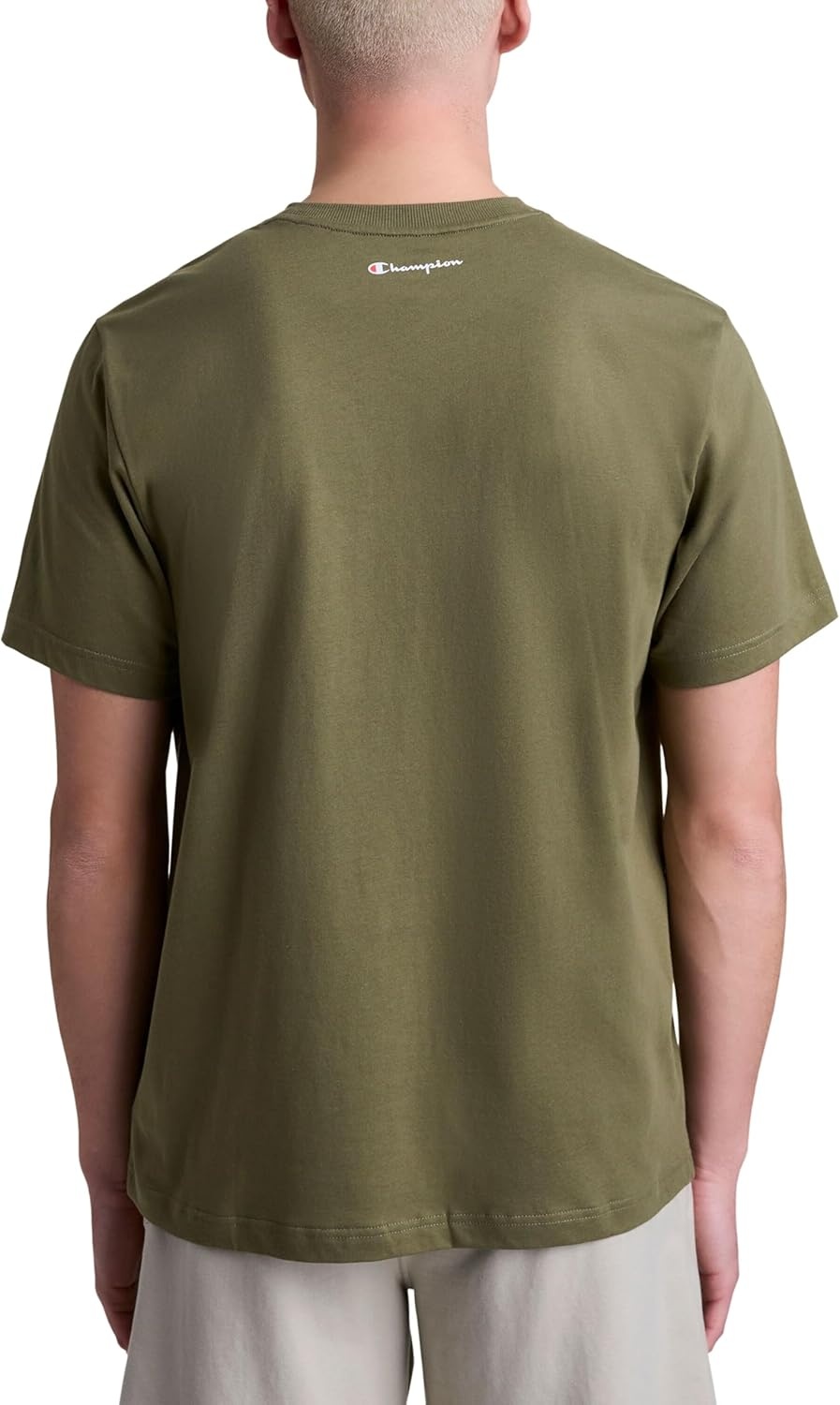 image:imageChampion Mens Graphic Short Sleeve TShirt Standard Fit Classic Script Logo Midweight 100 CottonBurnt Olive Classic Script Logo