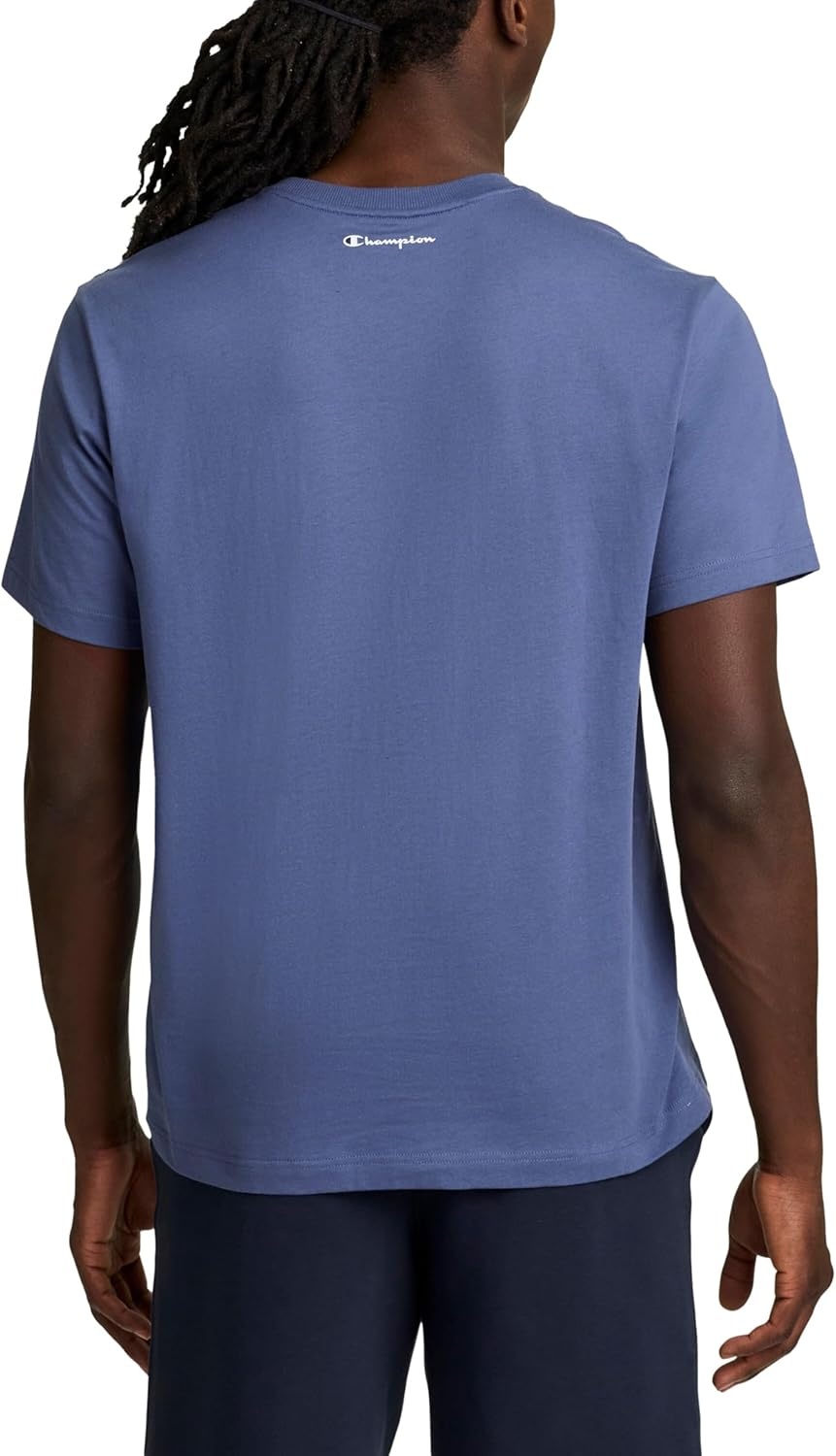 image:imageChampion Mens Graphic Short Sleeve TShirt Standard Fit Classic Script Logo Midweight 100 CottonCoastal Fjord Classic Script Logo